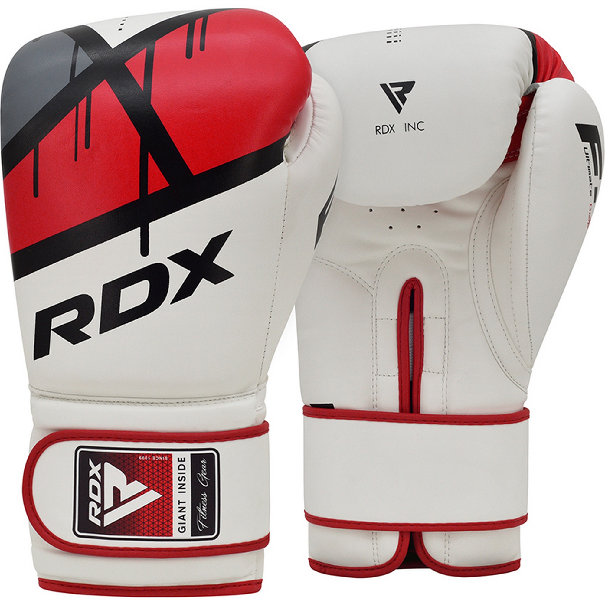 Перчатки тренировочные RDX BGR-F7R-12oz белый\красный 2000_2000