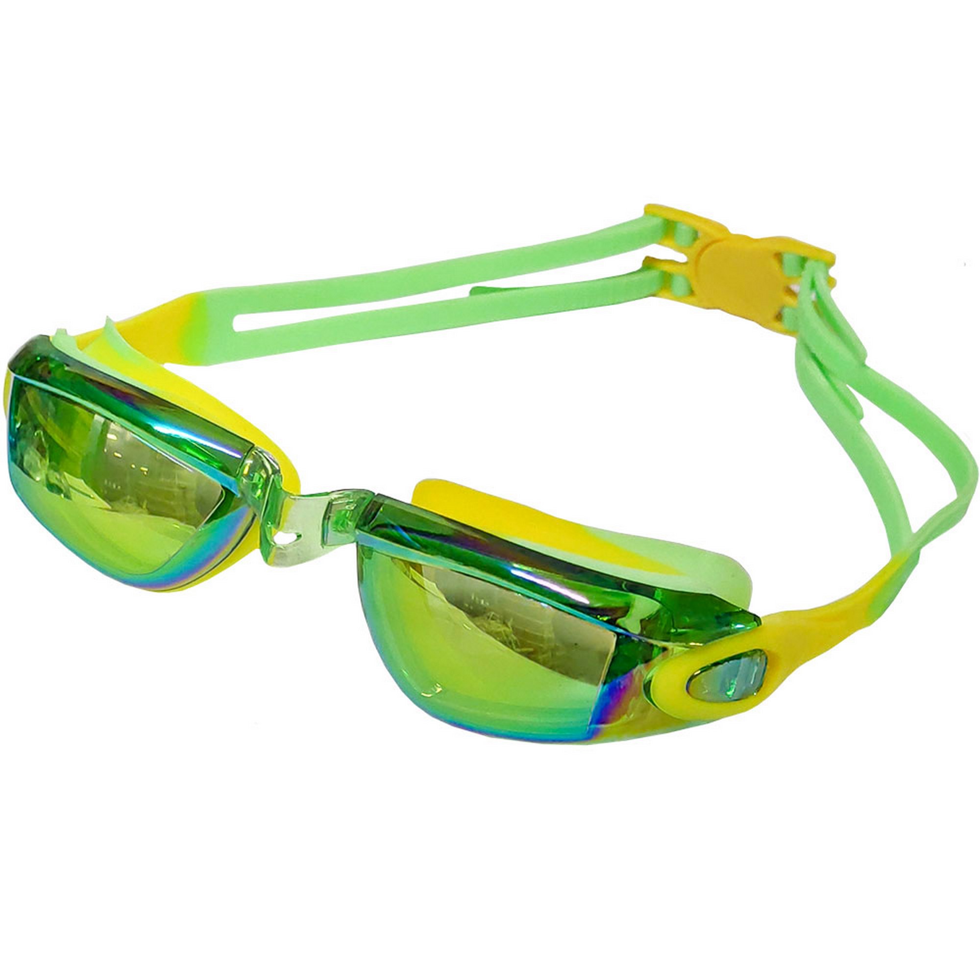 Очки для плавания взрослые с зеркальными стёклами Sportex B31549-C желто\зеленый 2000_2000