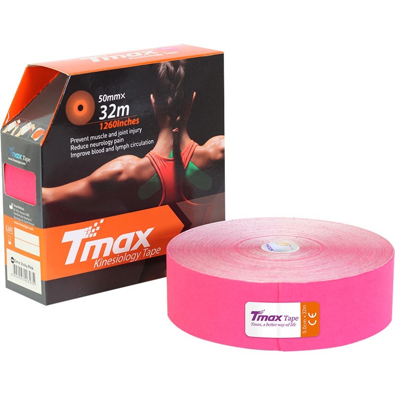 Тейп кинезиологический Tmax 32m Extra Sticky Pink 5 см x 32 м 423235 розовый 800_800