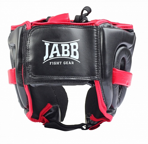 Шлем боксерский мексиканского стиля (иск.кожа) Jabb JE-6026 чер/кр 500_485