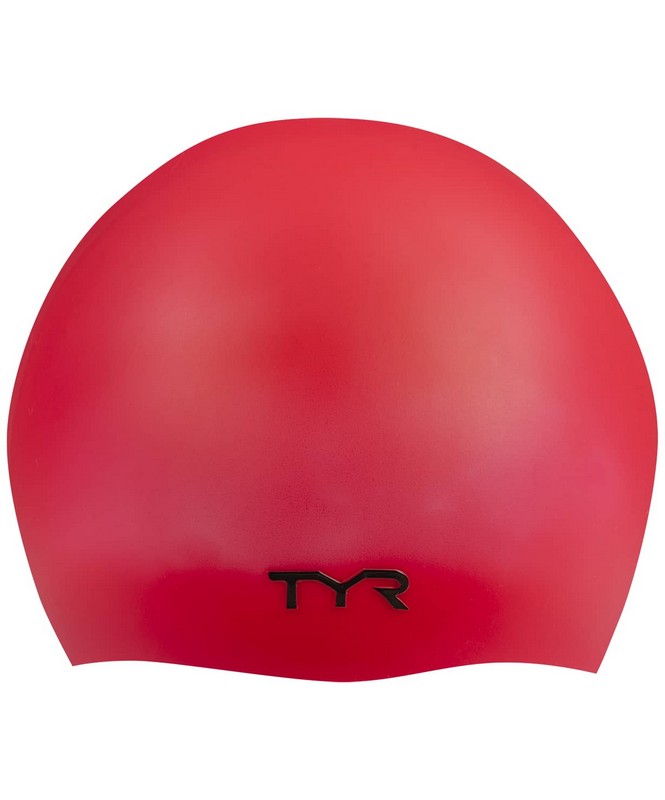 Шапочка для плавания TYR Wrinkle Free Silicone Cap, силикон, LCS\610 красный 665_800