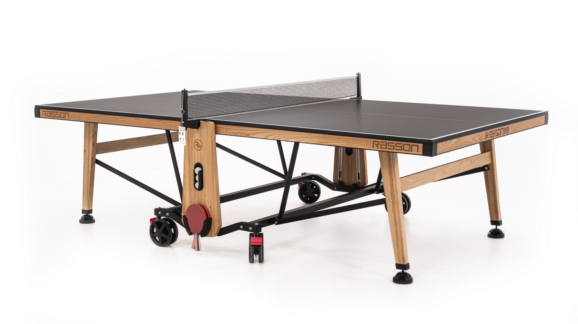 Теннисный стол складной для помещений Rasson Premium T01 Indoor 51.231.01.3 натуральный ясень 2000_1124