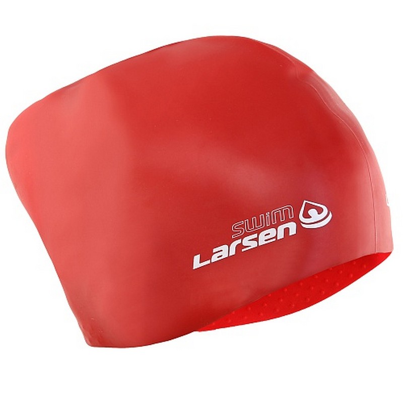 Шапочка плавательная для длинных волос Larsen LC-SC807 красный 800_800