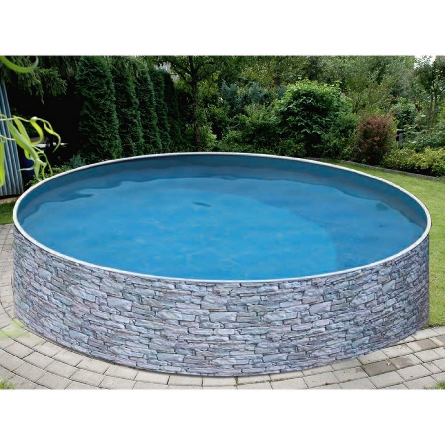 Морозоустойчивый бассейн Azuro Stone круглый 4,6х1,2 м Premium 900_900
