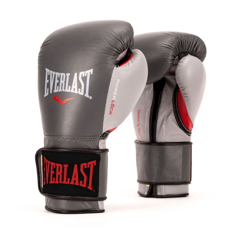 Боксерские перчатки Everlast Powerlock 14 oz серый/красный P00000601 800_800