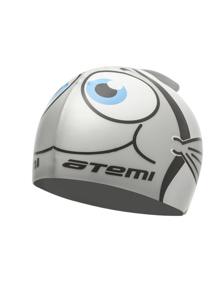 Шапочка для плавания Atemi FC103 рыбка+, серебро 750_1000