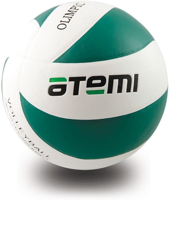 Мяч волейбольный Atemi Olimpic, синтетическая кожа PU зелено-белый р.5 591_800