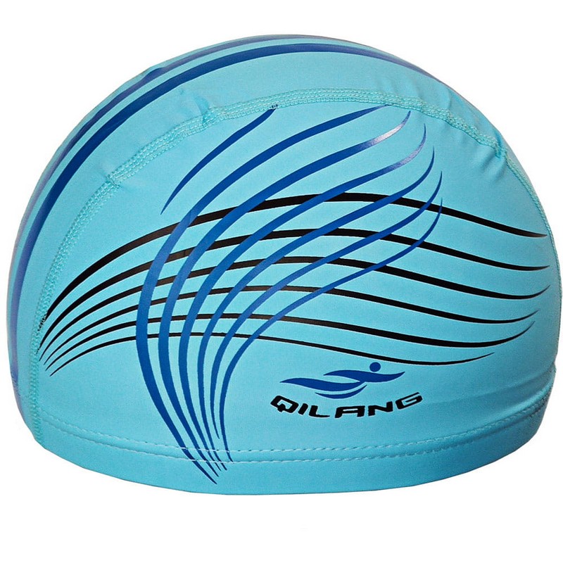 Шапочка для плавания Sportex с принтом ПУ E36890-0 голубой 800_800