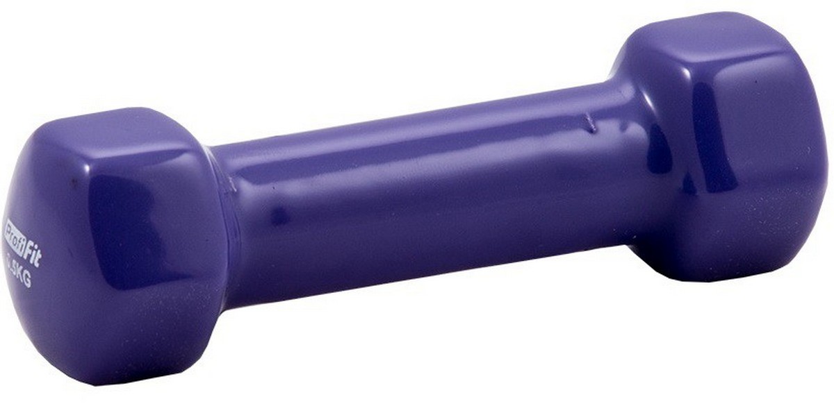 Гантель в виниловой оболочке 0,5 кг Profi-Fit форма шестигранник, фиолетовый 1200_595