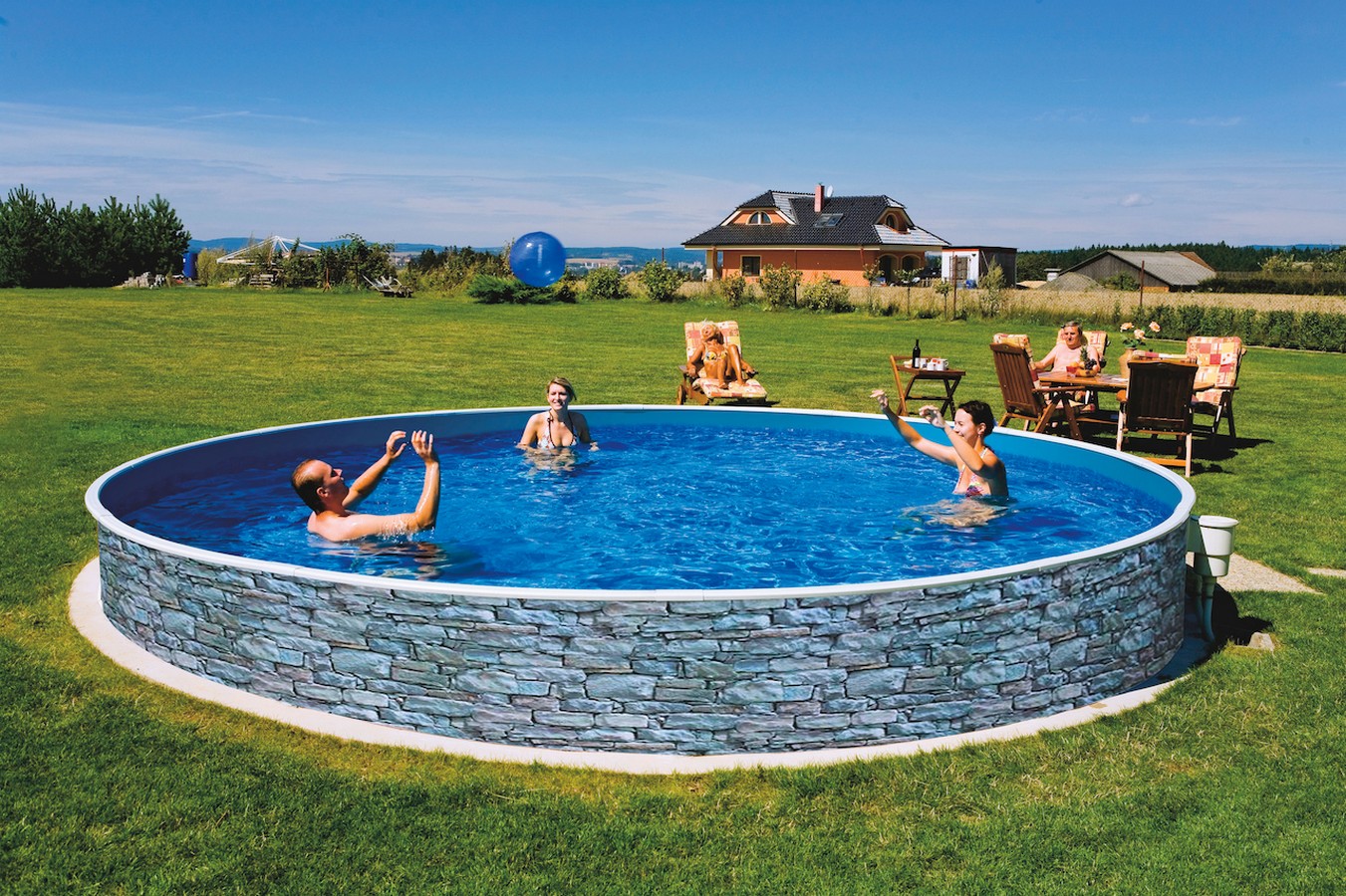 Морозоустойчивый бассейн Azuro Stone круглый 3,6х1,2 м Premium 1351_900