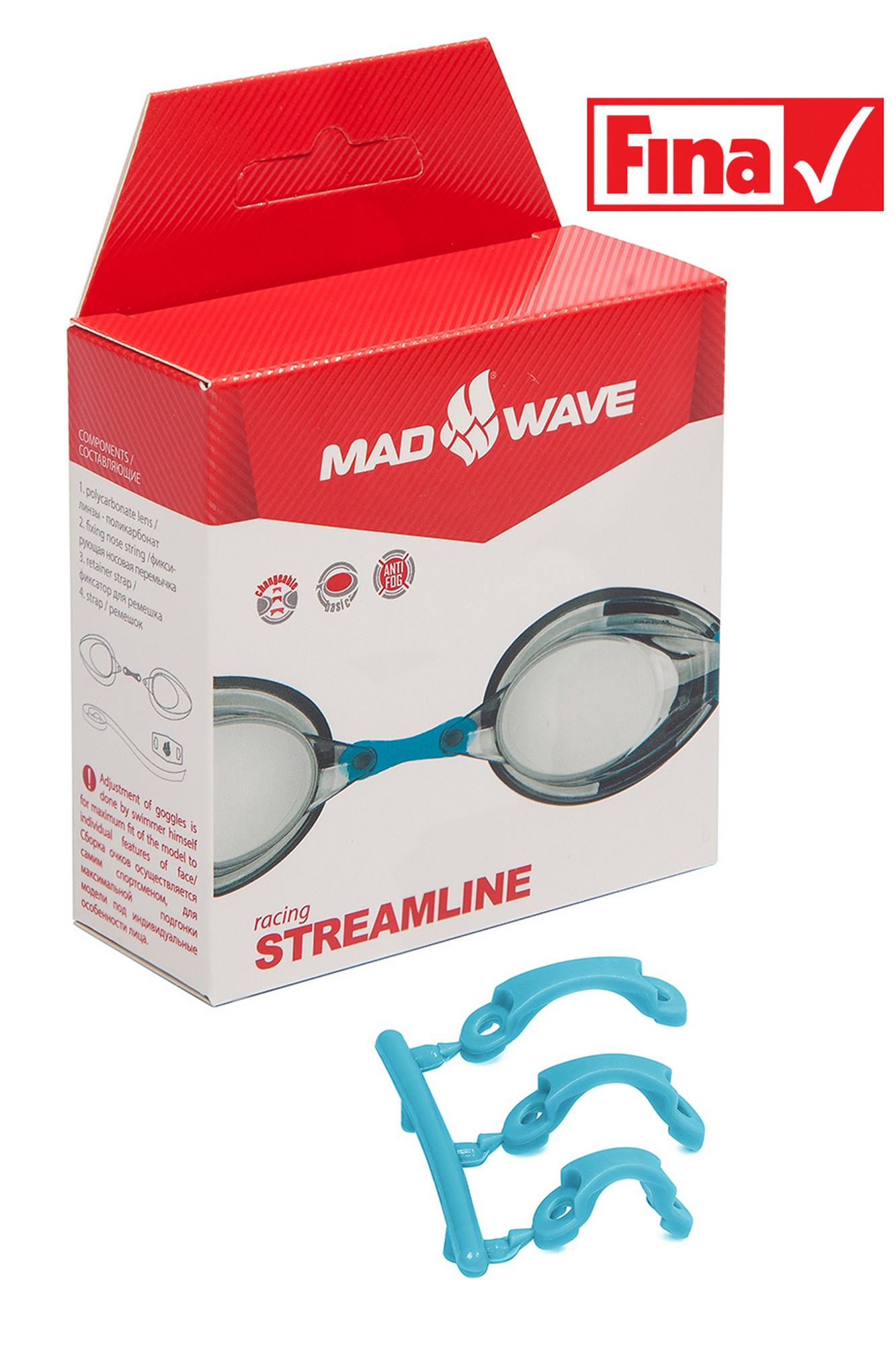 Стартовые очки Mad Wave Streamline M0457 01 0 17W серый 1333_2000