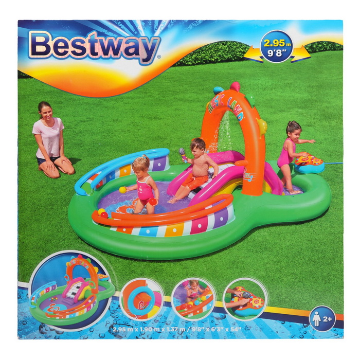 Игровой центр-бассейн с игрушками и шариками Bestway 295х190х137см 53117 700_700