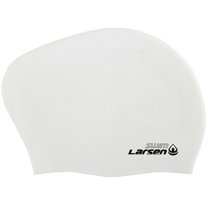 Шапочка плавательная для длинных волос Larsen LC-SC809 белая 800_800