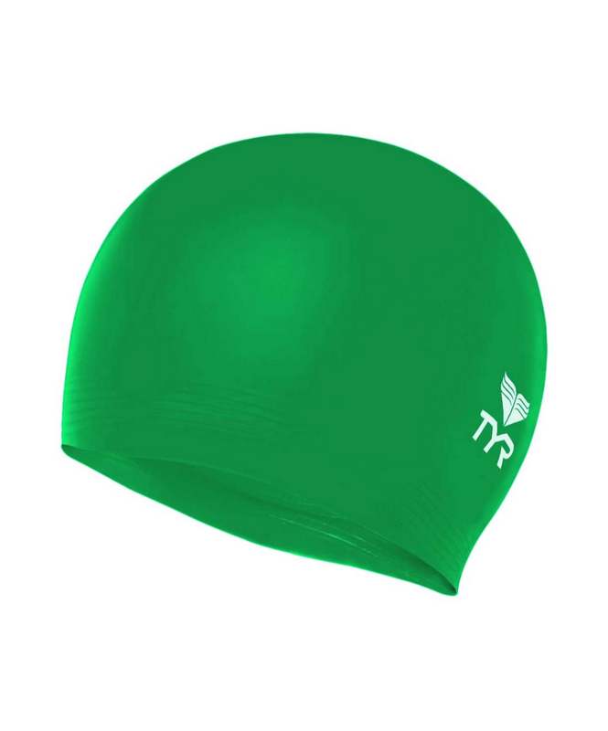 Шапочка для плавания TYR Wrinkle Free Junior Silicone Cap, силикон, LCSJR/326, зеленый 665_800