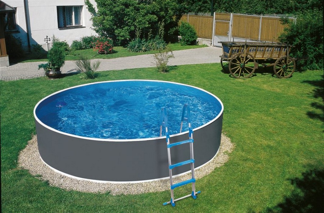 Морозоустойчивый бассейн Azuro Graphite круглый 4.6x1.2 м Premium 1064_700