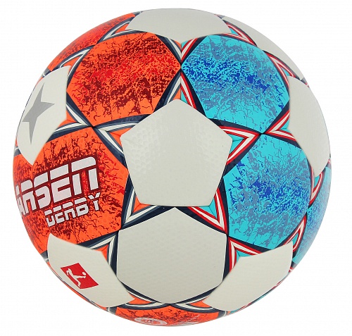 Мяч футбольный Larsen Derby White/Orange/Blue 500_477