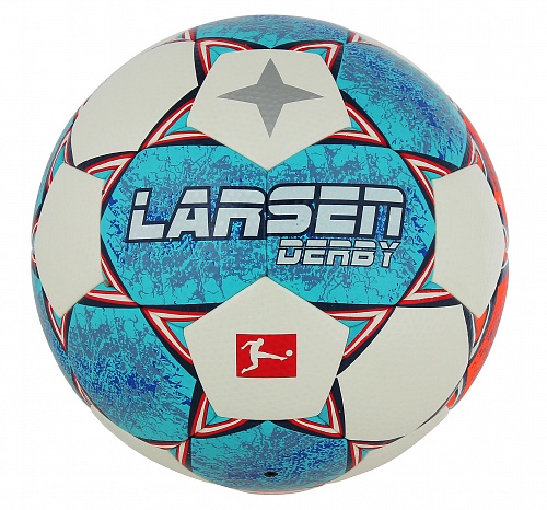 Мяч футбольный Larsen Derby White/Orange/Blue 500_466