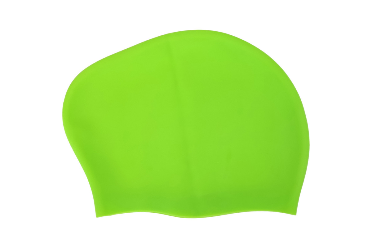 Шапочка для плавания Sportex Big Hair, силиконовая, взрослая, для длинных волос E42810 зеленый неон 1200_800