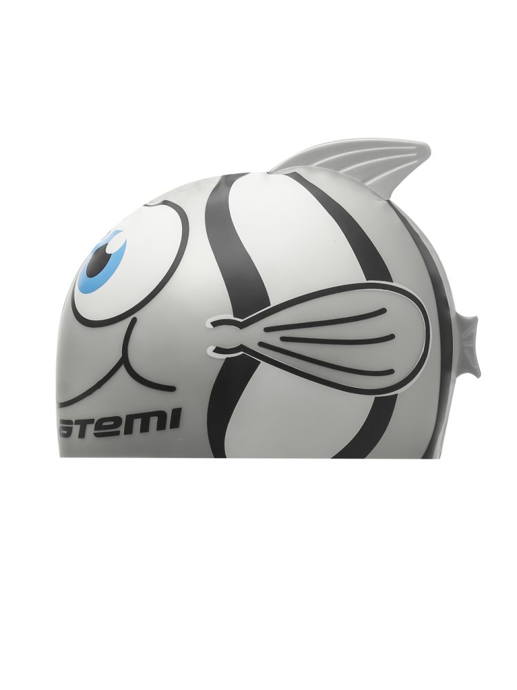 Шапочка для плавания Atemi FC103 рыбка+, серебро 750_1000