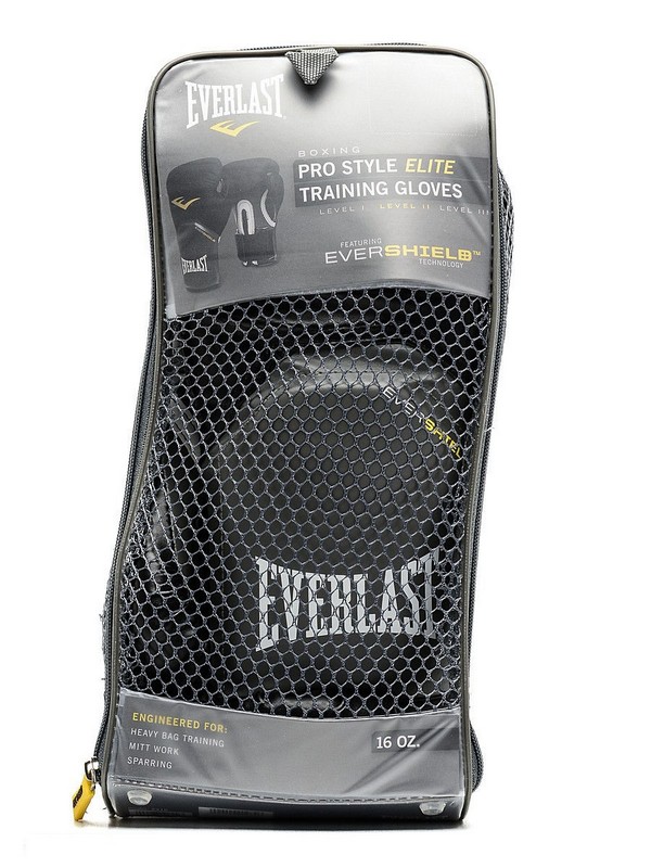 Перчатки тренировочные Everlast Pro Style Elite 12oz 2312E черный 600_800