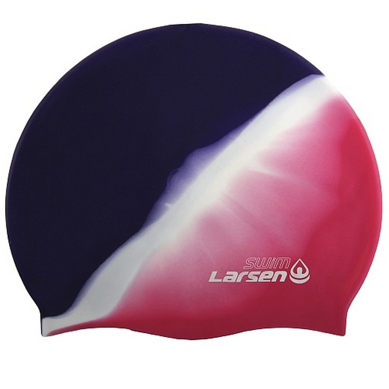 Шапочка плавательная Larsen MC36 розовый\синий 800_800