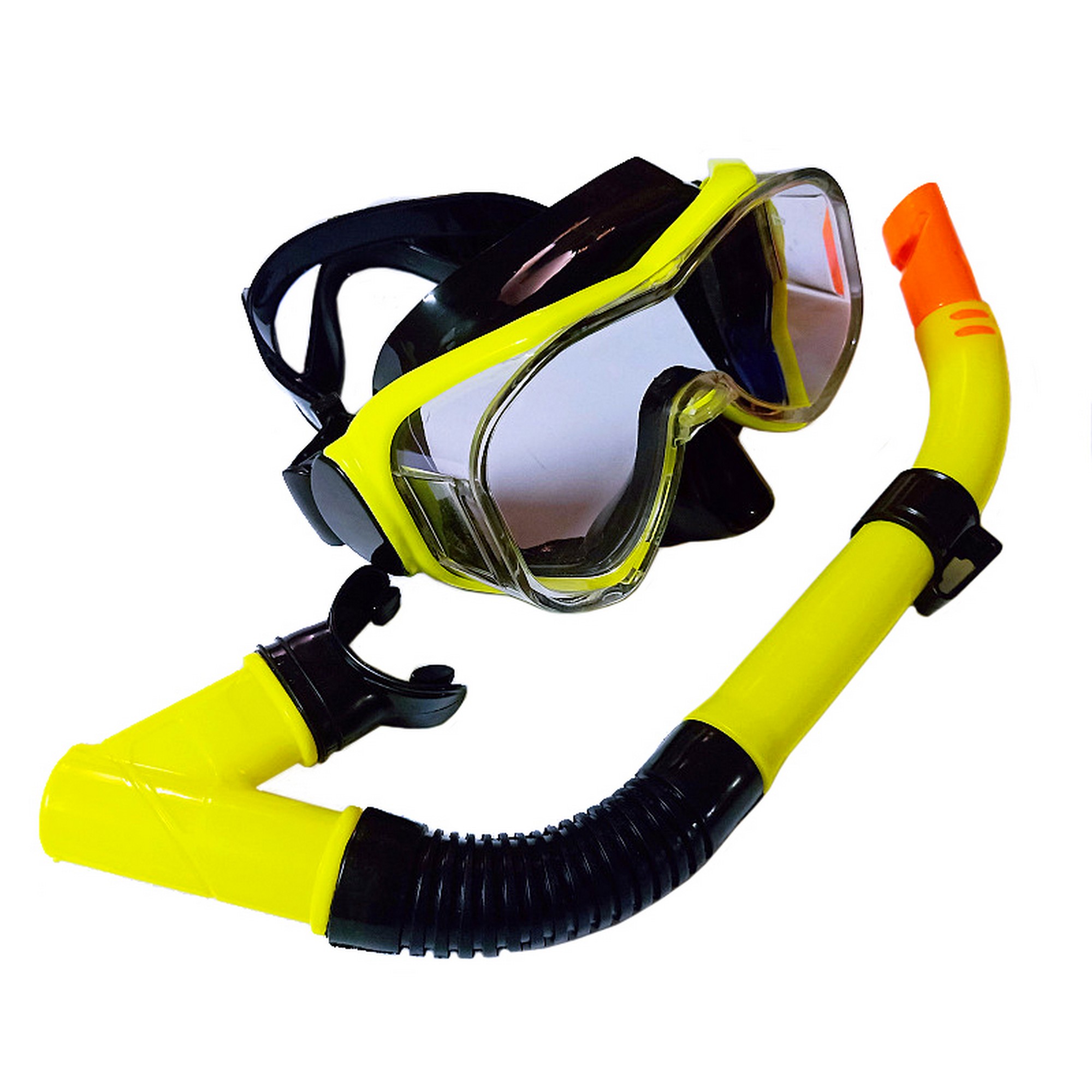 Набор для плавания Sportex взрослый, маска+трубка (ПВХ) E39247-3 желтый 2000_2000