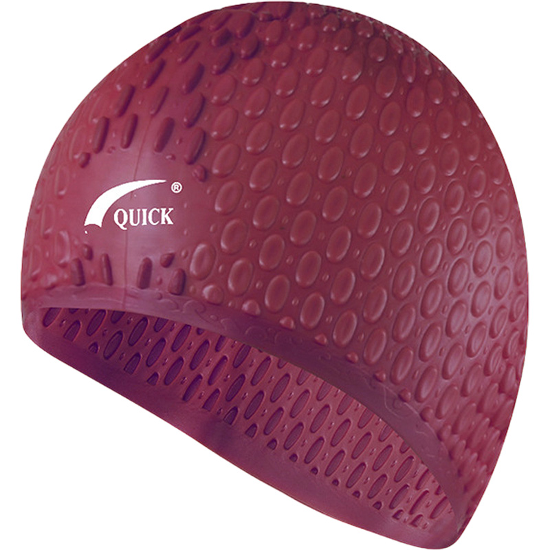Шапочка для плавания силиконовая Bubble Cap (бордовая) Sportex E41539 800_800