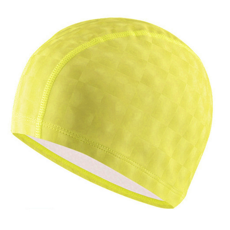 Шапочка для плавания ПУ одноцветная 3D (Желтая) Sportex B31517 800_800