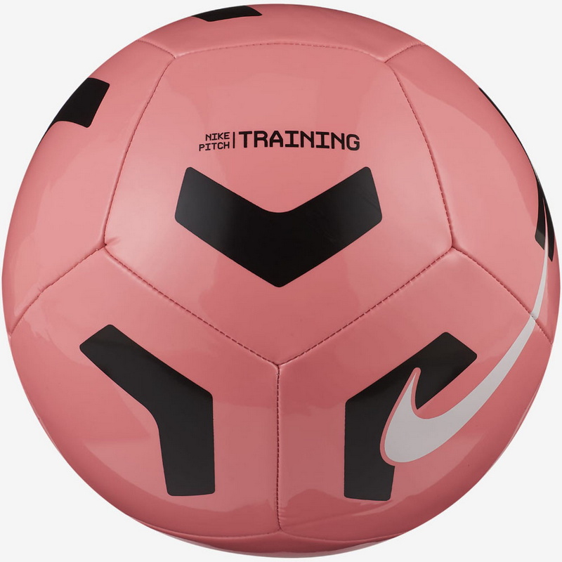 Мяч футбольный Nike Pitch Training CU8034-675, р. 5 розово-черный 800_800