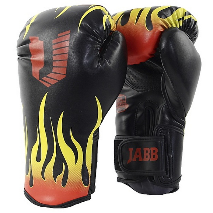 Боксерские перчатки Jabb JE-4077/Asia 77 Fire черный 8oz 700_700