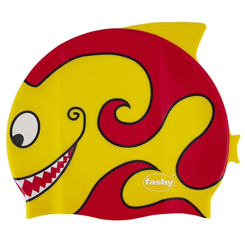 Шапочка для плавания Fashy Childrens Silicone Cap 3048-00-80 желто-красный 800_800