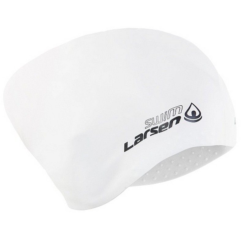 Шапочка плавательная для длинных волос Larsen LC-SC809 белая 800_800