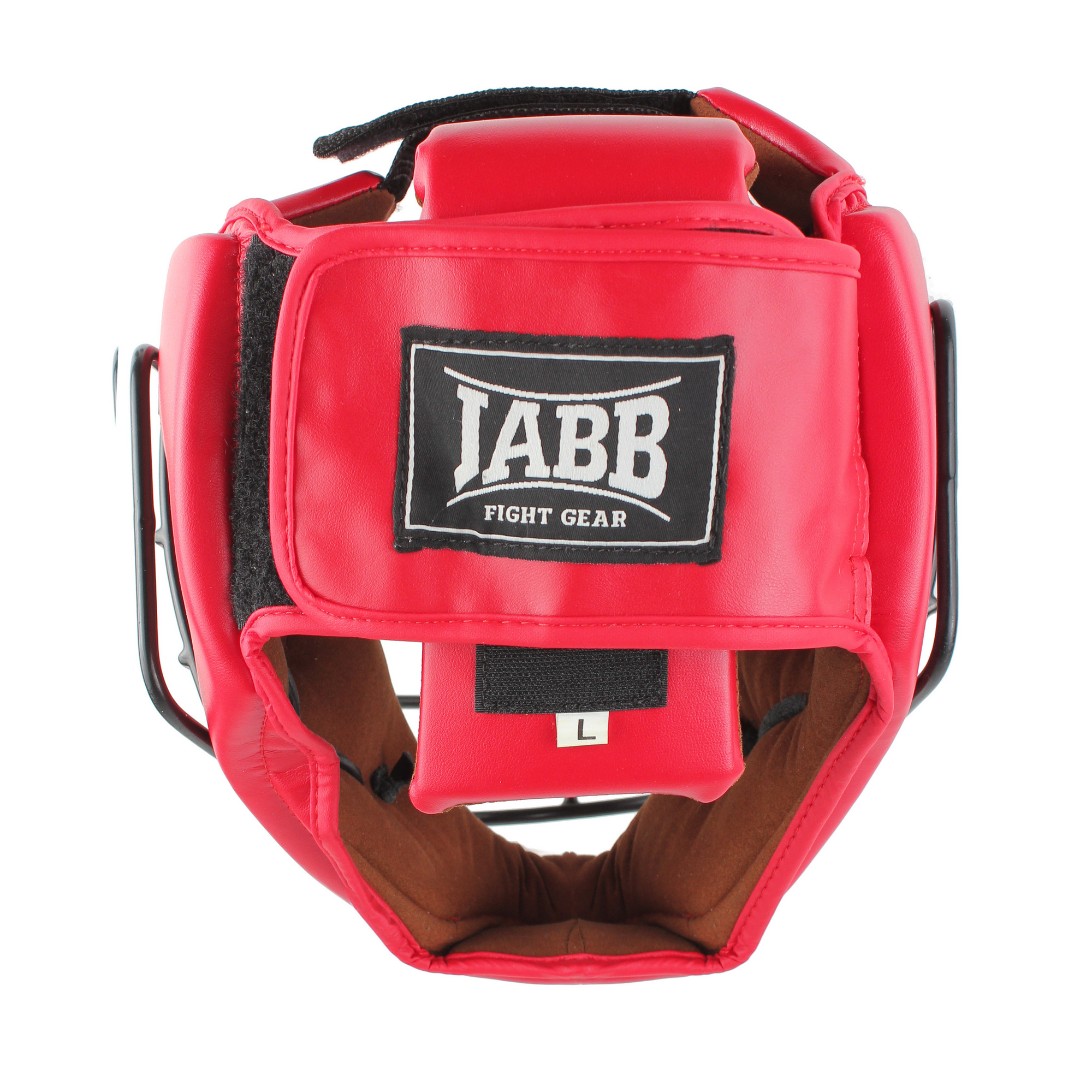 Шлем для рукопашного боя с защитной маской .(иск.кожа) Jabb JE-6012, красный 2000_2000