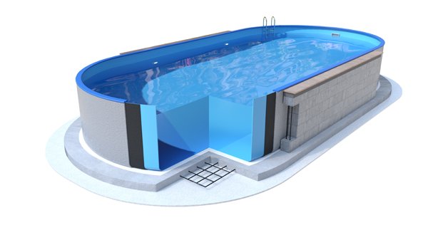 Морозоустойчивый бассейн Ibiza овальный глубина 1,5 м размер 11х5 м, голубой 600_337