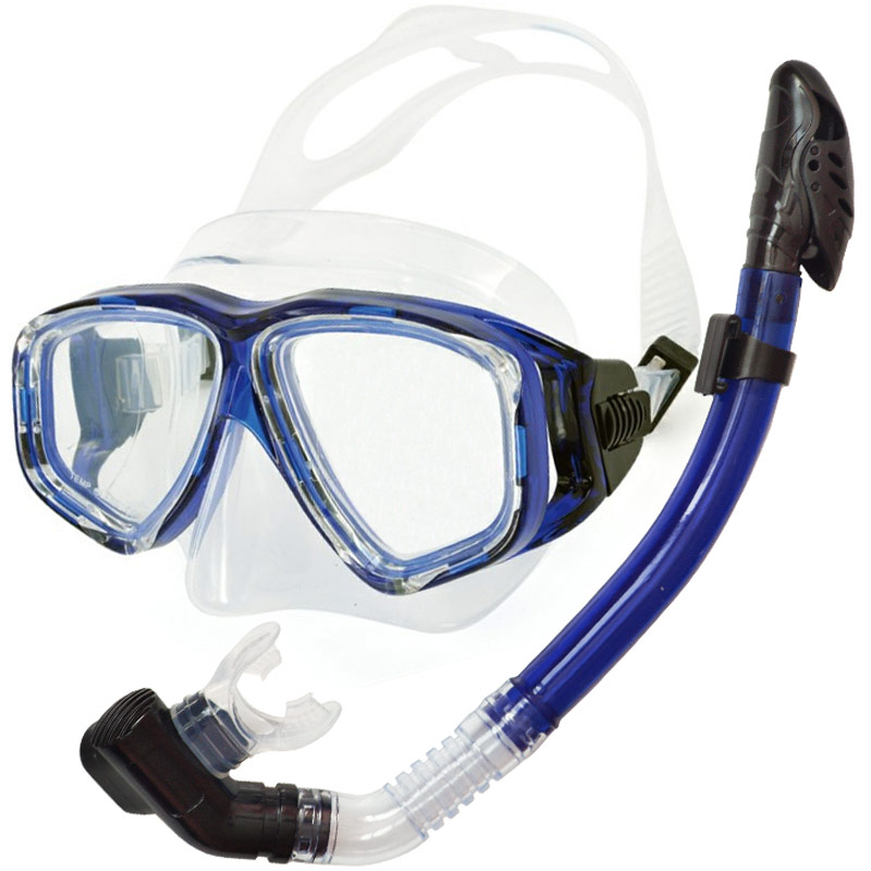 Набор для плавания юниорский Sportex маска+трубка (Силикон) E39237 синий 800_800