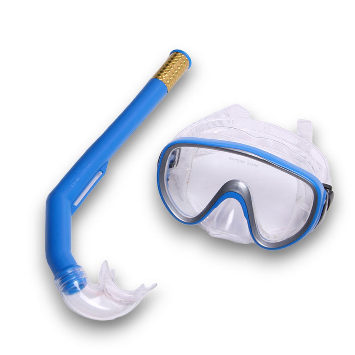 Набор для плавания взрослый Sportex маска+трубка (ПВХ) E41228 синий 1200_1200