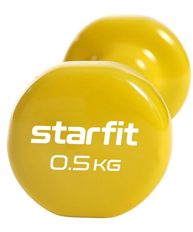 Гантель виниловая Core 0,5 кг Star Fit DB-101 желтый 665_800