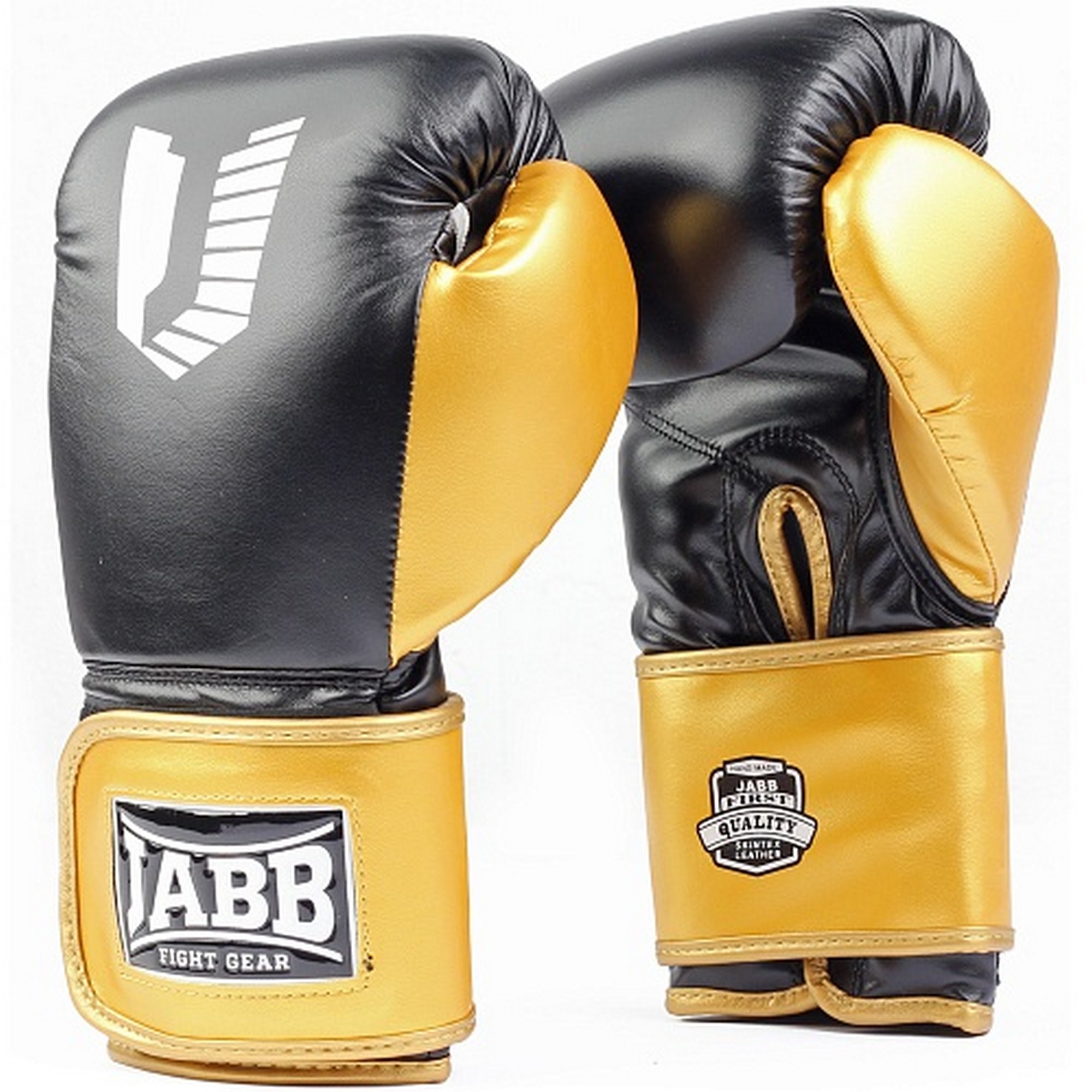 Перчатки боксерские (иск.кожа) 10ун Jabb JE-4081/US Ring черный\золото 2000_2000