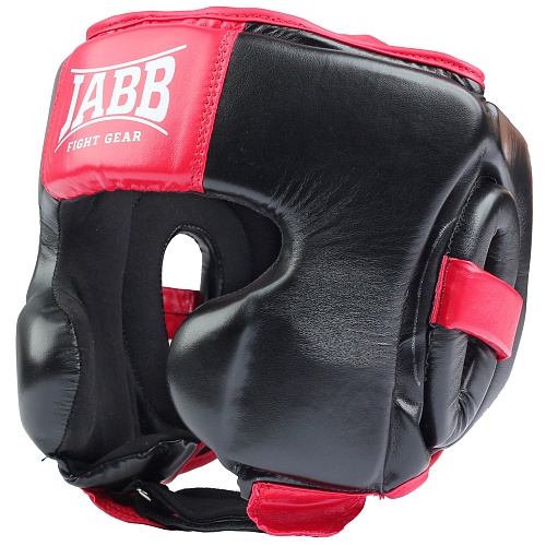 Шлем боксерский мексиканского стиля (иск.кожа) Jabb JE-6026 чер/кр 500_500