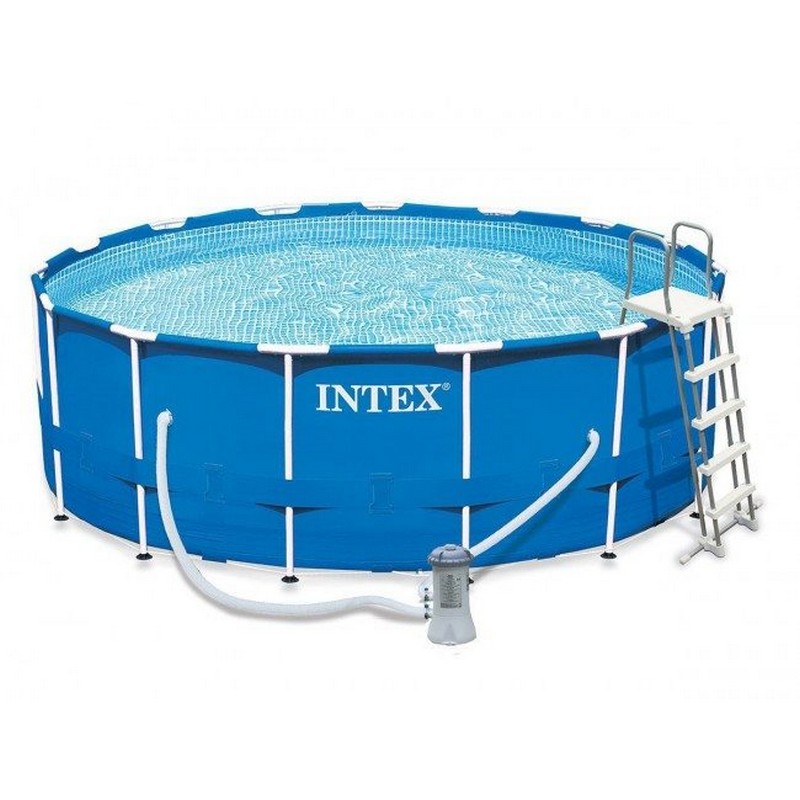 Каркасный бассейн круглый 457х122см+насос-фильтр Intex Metal Frame 28242 800_800