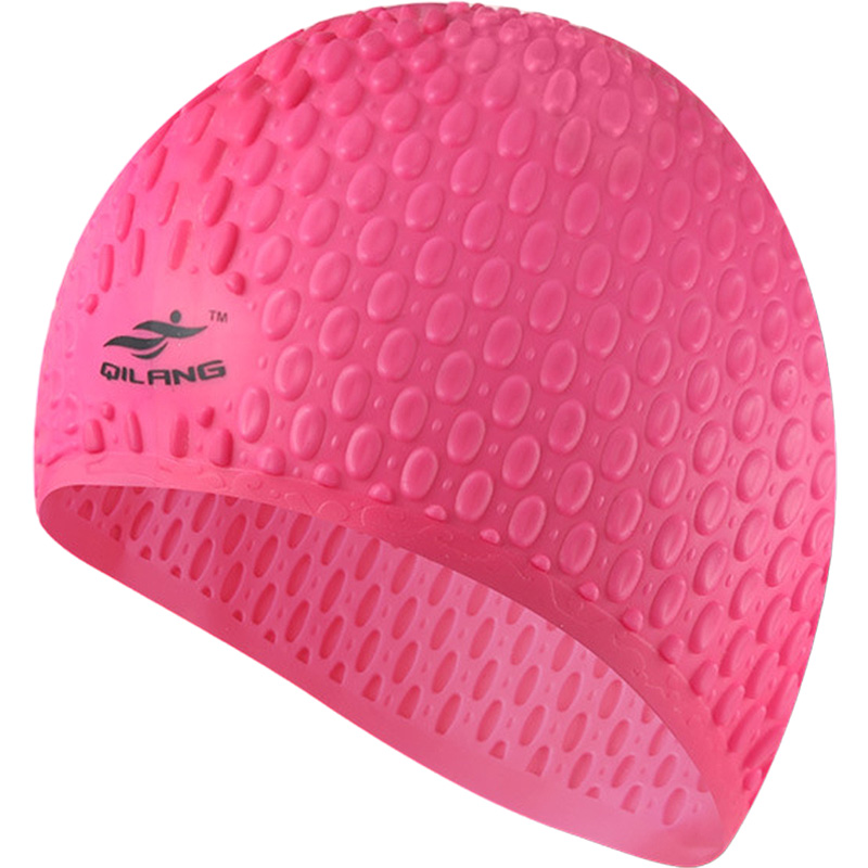 Шапочка для плавания силиконовая Bubble Cap (розовая) Sportex E41543 800_800