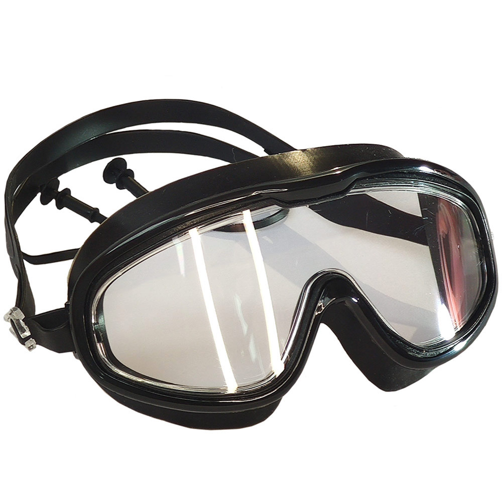 Очки полумаска для плавания взрослая (силикон) (черные) Sportex E33161-4 1000_1000