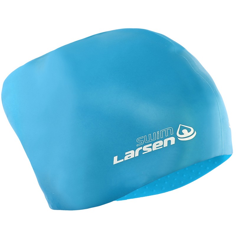 Шапочка плавательная для длинных волос Larsen LC-SC808 голубая 800_800