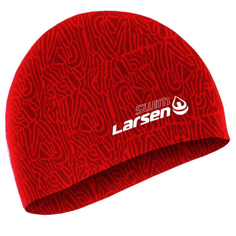 Шапочки для плавания Larsen SC черный\красный 800_800