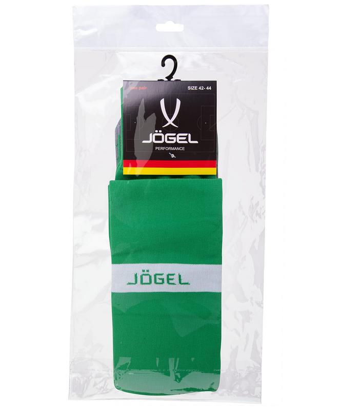 Гетры футбольные Jögel JA-003 зеленый/белый 665_800