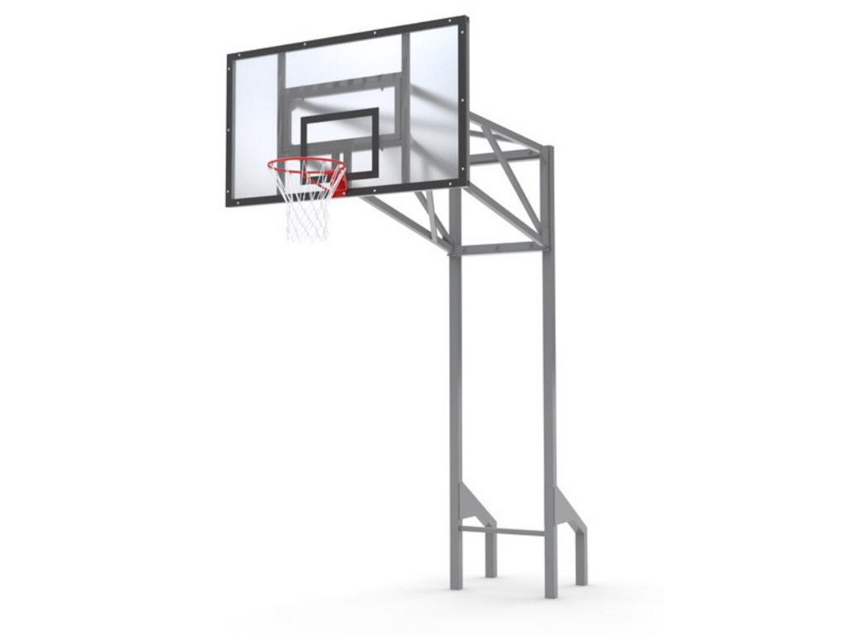 Стойка баскетбольная уличная усиленная со щитом из оргстекла, кольцом и сеткой Spektr Sport 1200_900