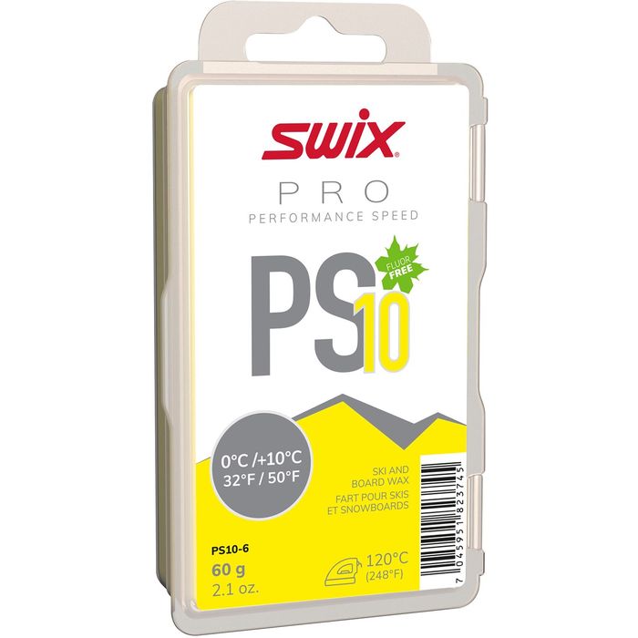 Парафин углеводородный Swix PS10 Yellow (0°С +10°С) 60 г. 700_700