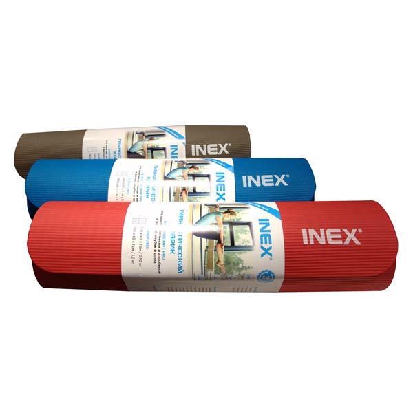 Гимнастический коврик Inex IN\RP-NBRM180\18-GY-RP, 180x60x1, серый 600_600
