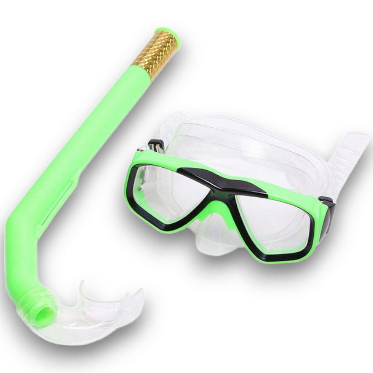 Набор для плавания детский Sportex маска+трубка (ПВХ) E41218 зеленый 1200_1200