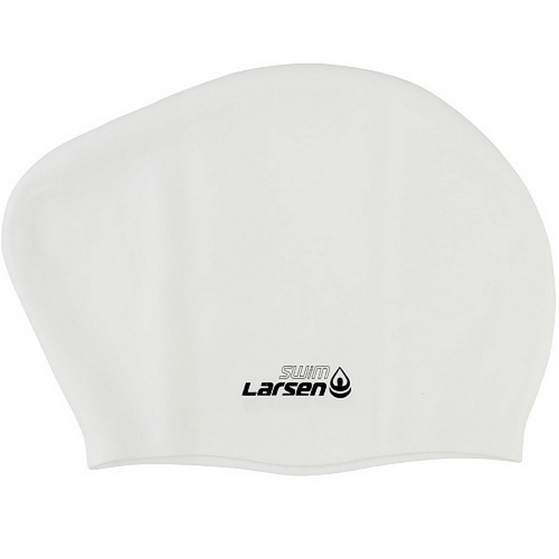 Шапочка плавательная для длинных волос Larsen SC804 белый 800_800